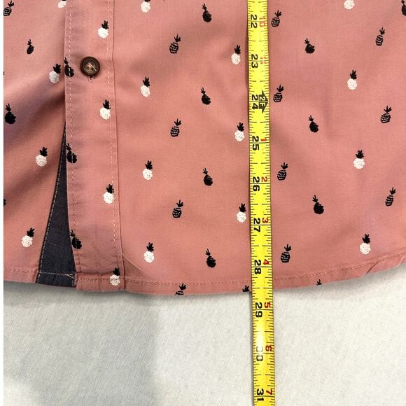 Sunrise Kingdom Men’s Pink & Pineapple Button Down Shirt Men's Size L Excellent - Picture 11 of 11